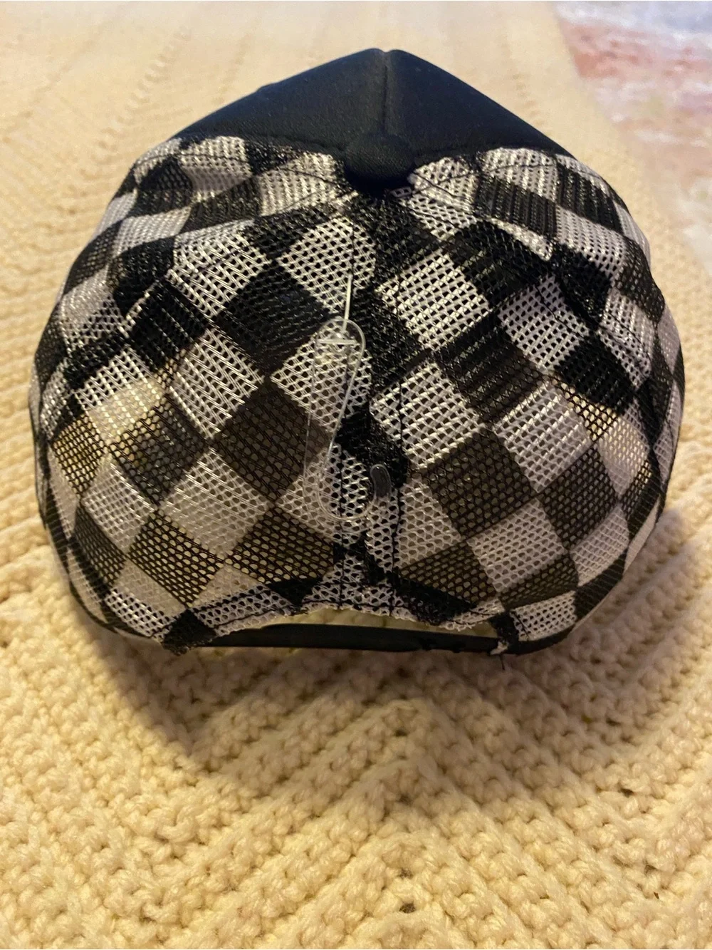Black Floral Embroidered Trucker Hat - Picture 4 of 4